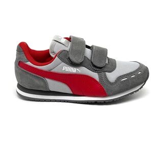 Puma Cabana Racer Kids Sneakers in Gray and Red Size 1 C